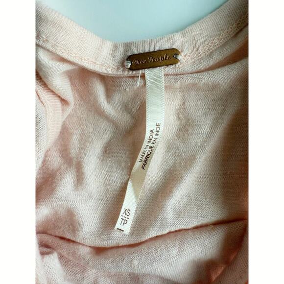 Free People Womens Blouses Orange Floral Printed  Size XS Mesh - Picture 8 of 10